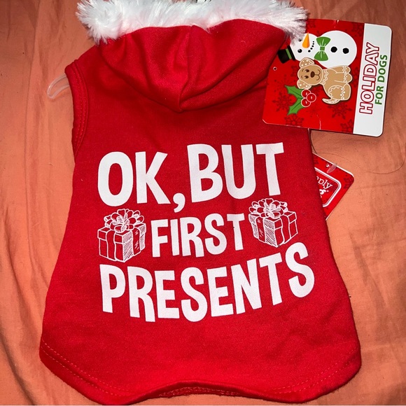Simply Wag" OK BUT first presents Fleece lined Puppy/Dog Hoodie Sweatshirt - Picture 7 of 8